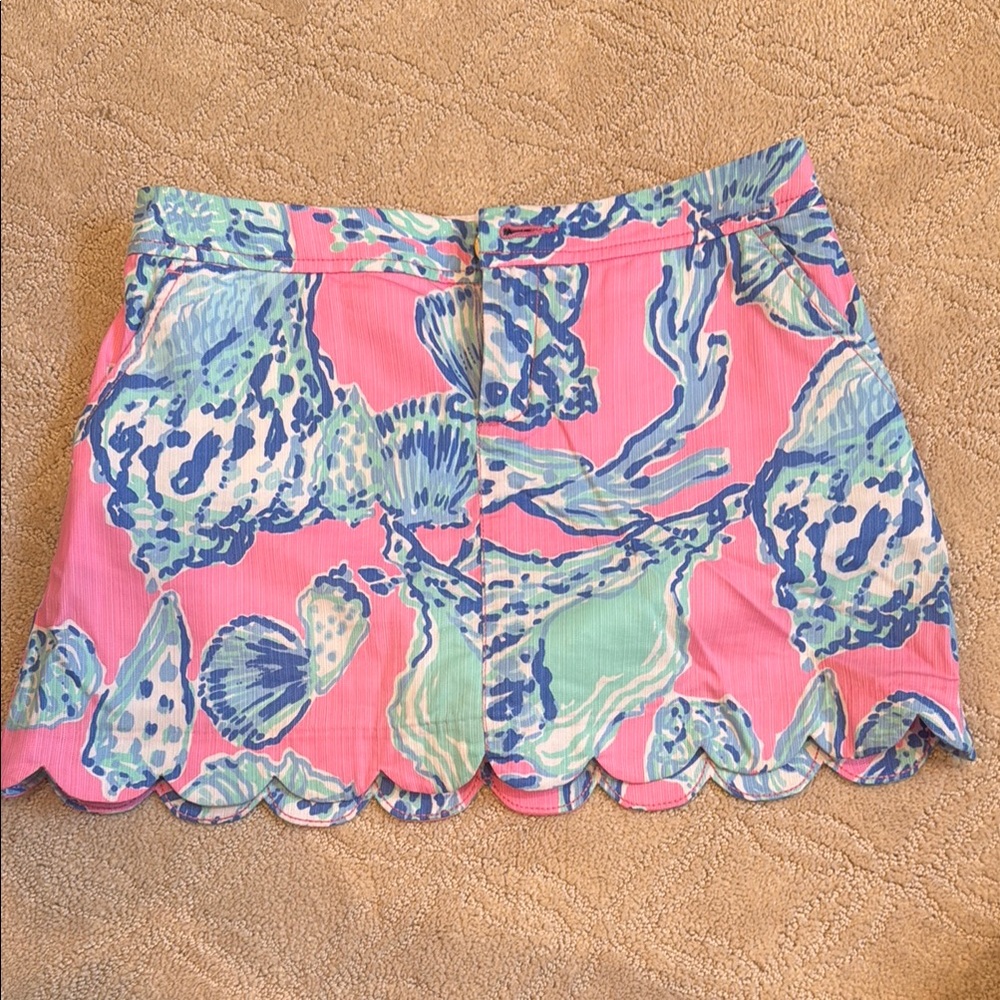 Lilly Pulitzer Pink and Blue Patterned Skirt